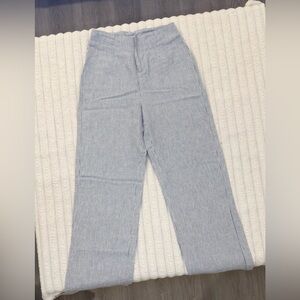 Olivaceous Navy and White Striped Pants